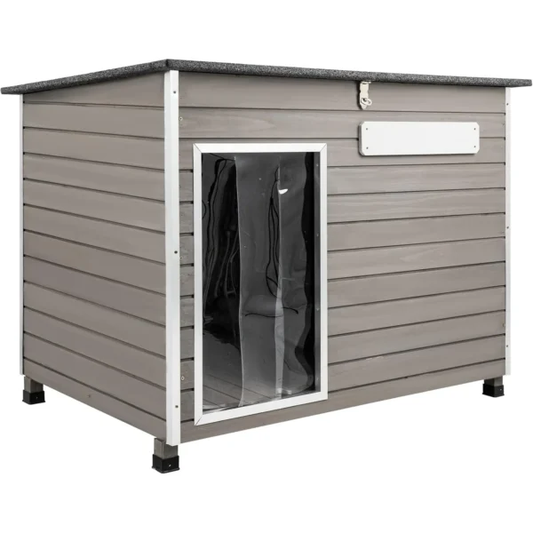 Gowoodhut PET65 Large Dog House, Outdoor & Indoor Wooden Dog Kennel for Medium to Large Dogs, Removable Floors, Raised Feet