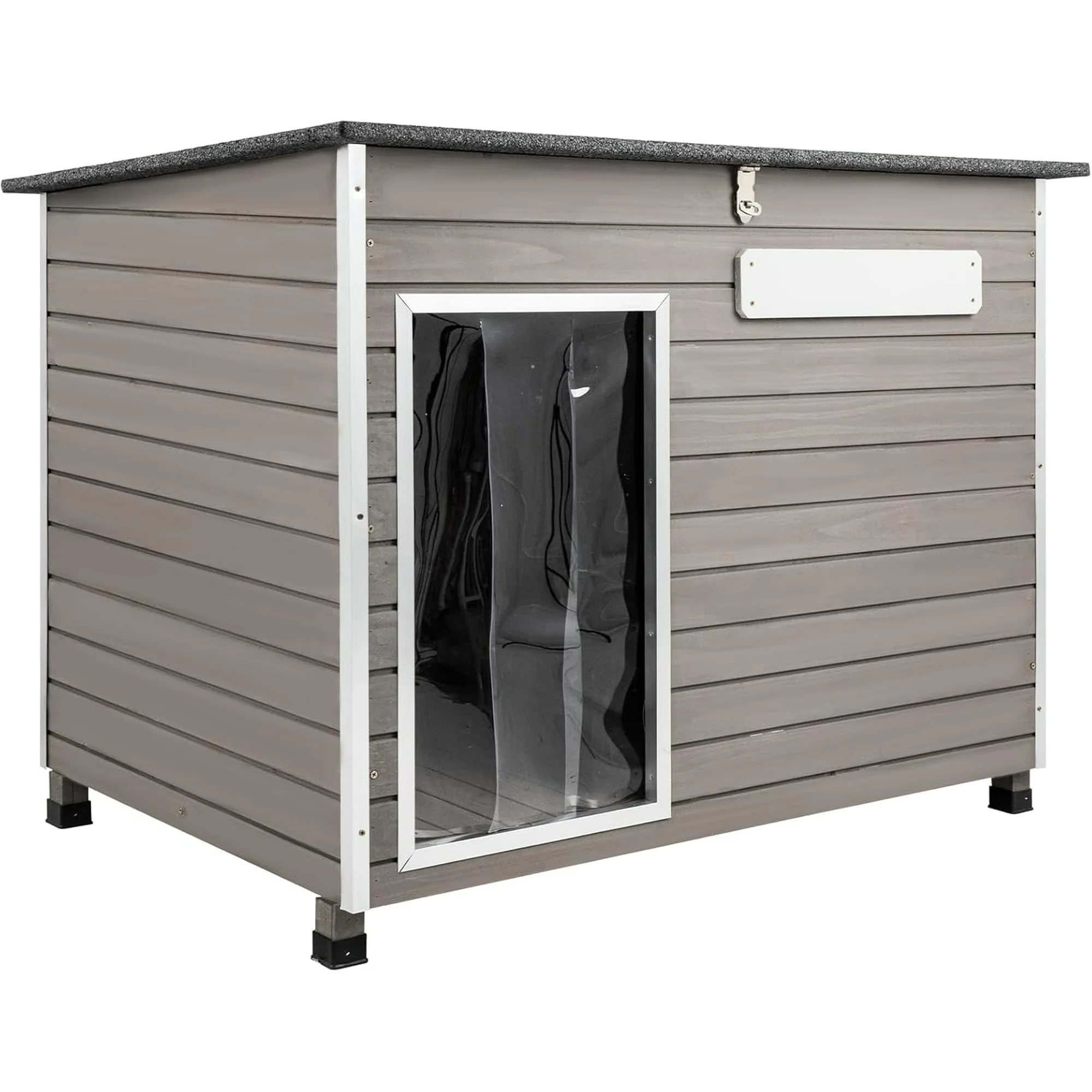 Gowoodhut PET65 Large Dog House, Outdoor & Indoor Wooden Dog Kennel for Medium to Large Dogs, Removable Floors, Raised Feet