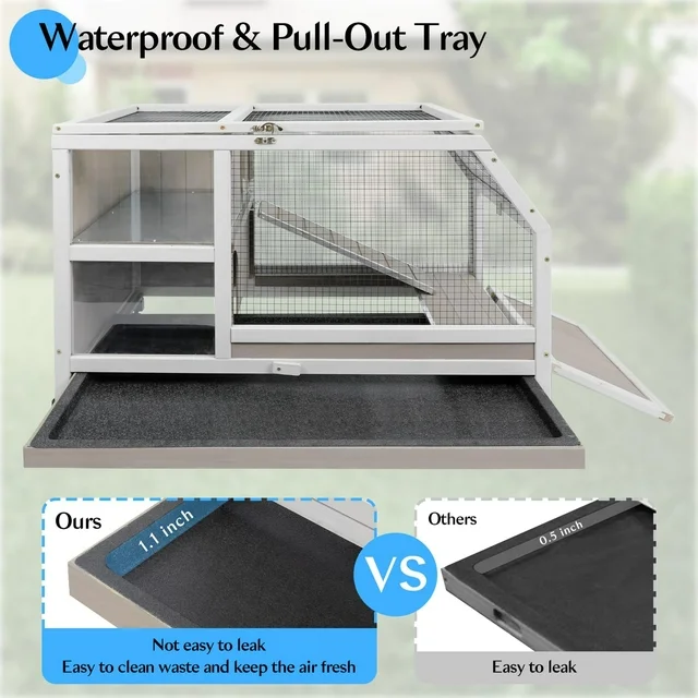 Gowoodhut PET38 Small Animals Cage with Ramp Large Habitat for Hedgehog Gerbil & Rat - Image 14