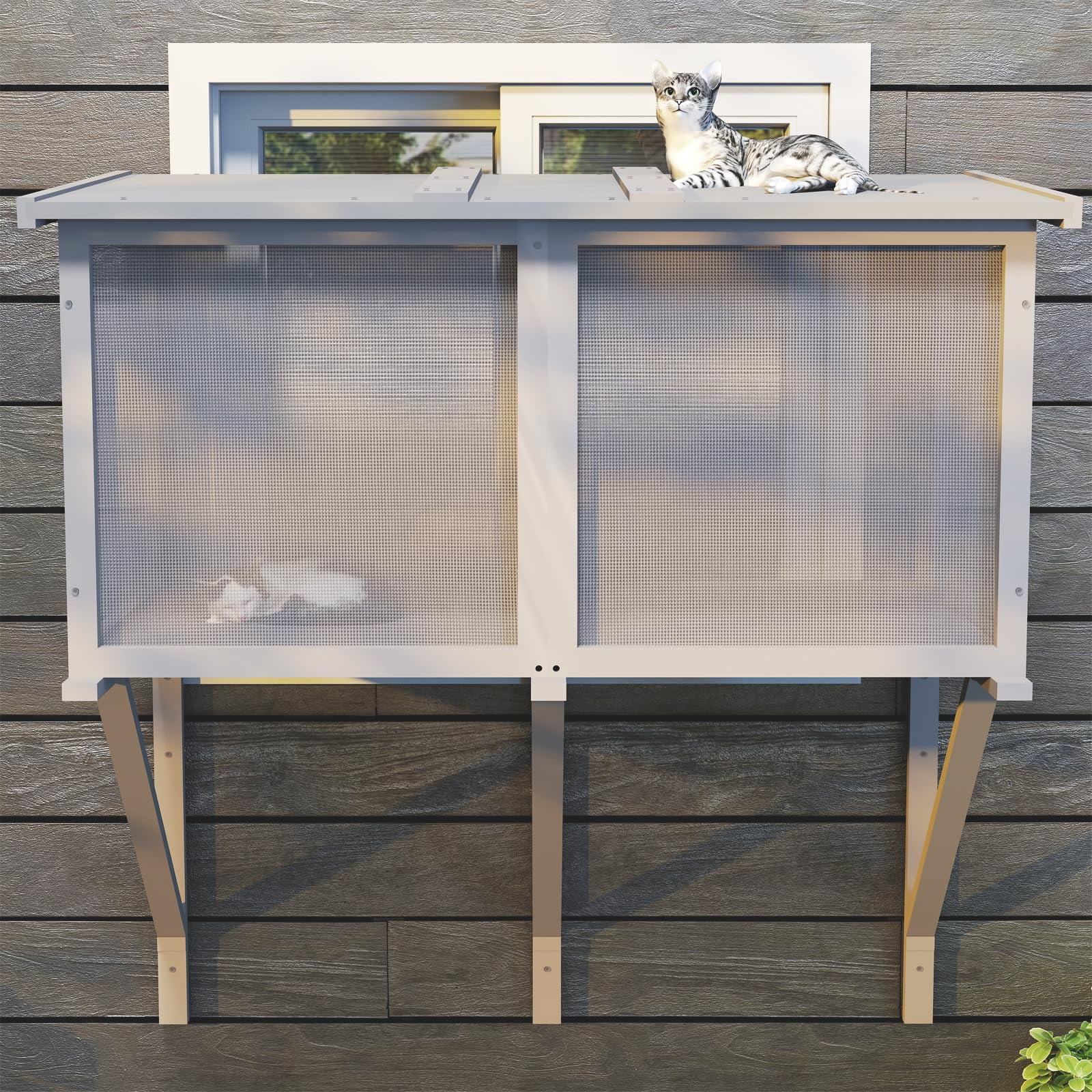 Gowoodhut PET07 Cat Window Box,Wooden Cat Window Enclosure ,Window Catio Outdoor Enclosure - Image 7