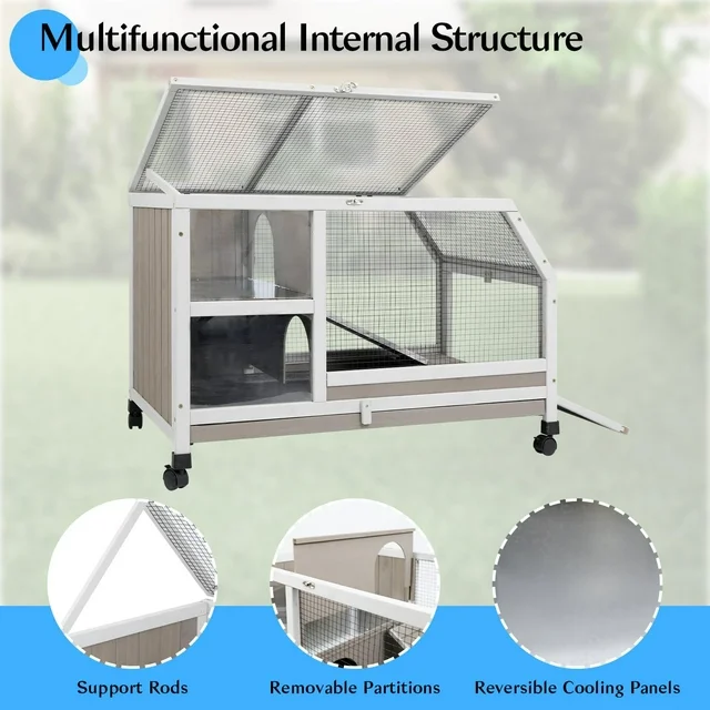 Gowoodhut PET38 Small Animals Cage with Ramp Large Habitat for Hedgehog Gerbil & Rat - Image 9