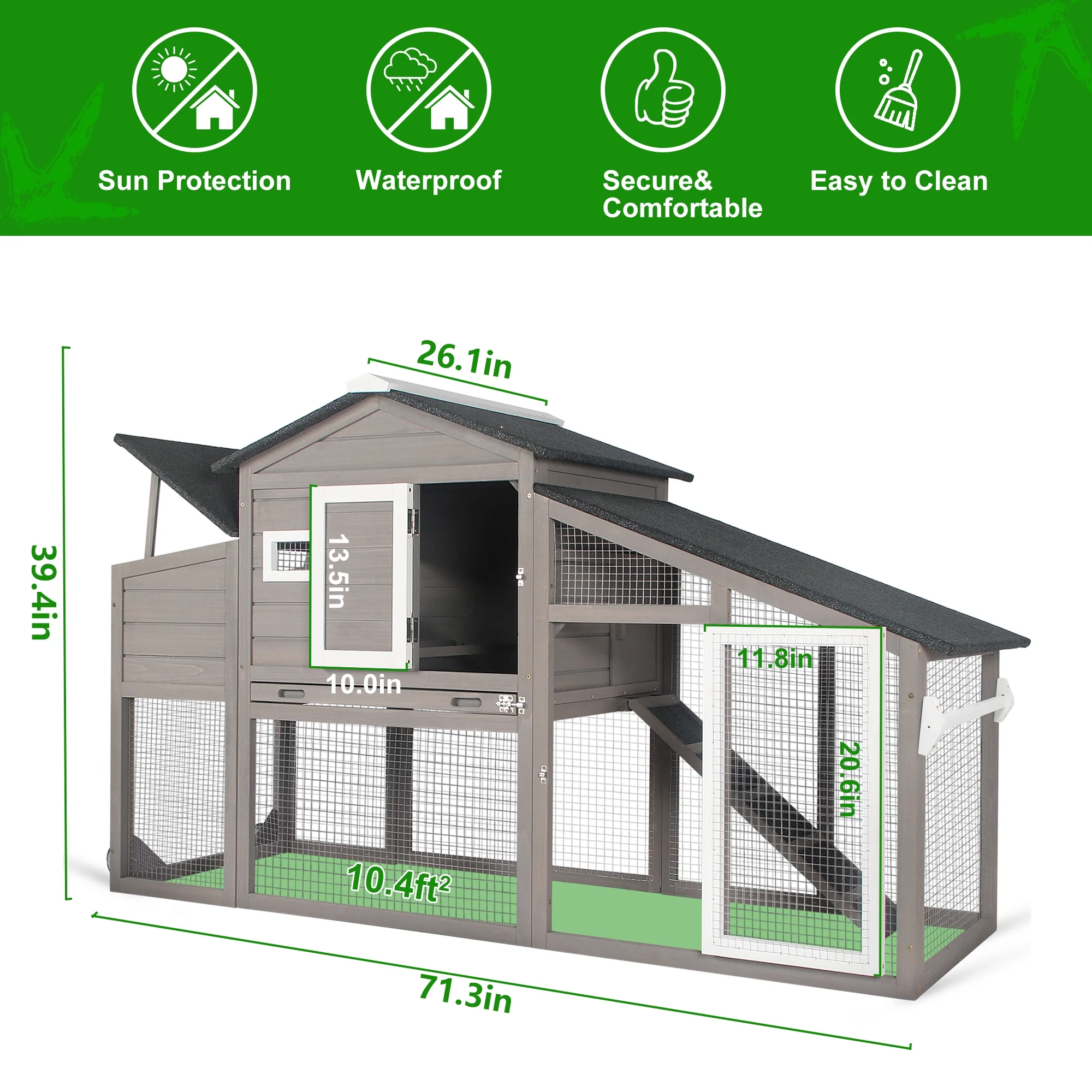 Gowoodhut PET01 Chicken Coop Wooden Poultry Cage - Image 4