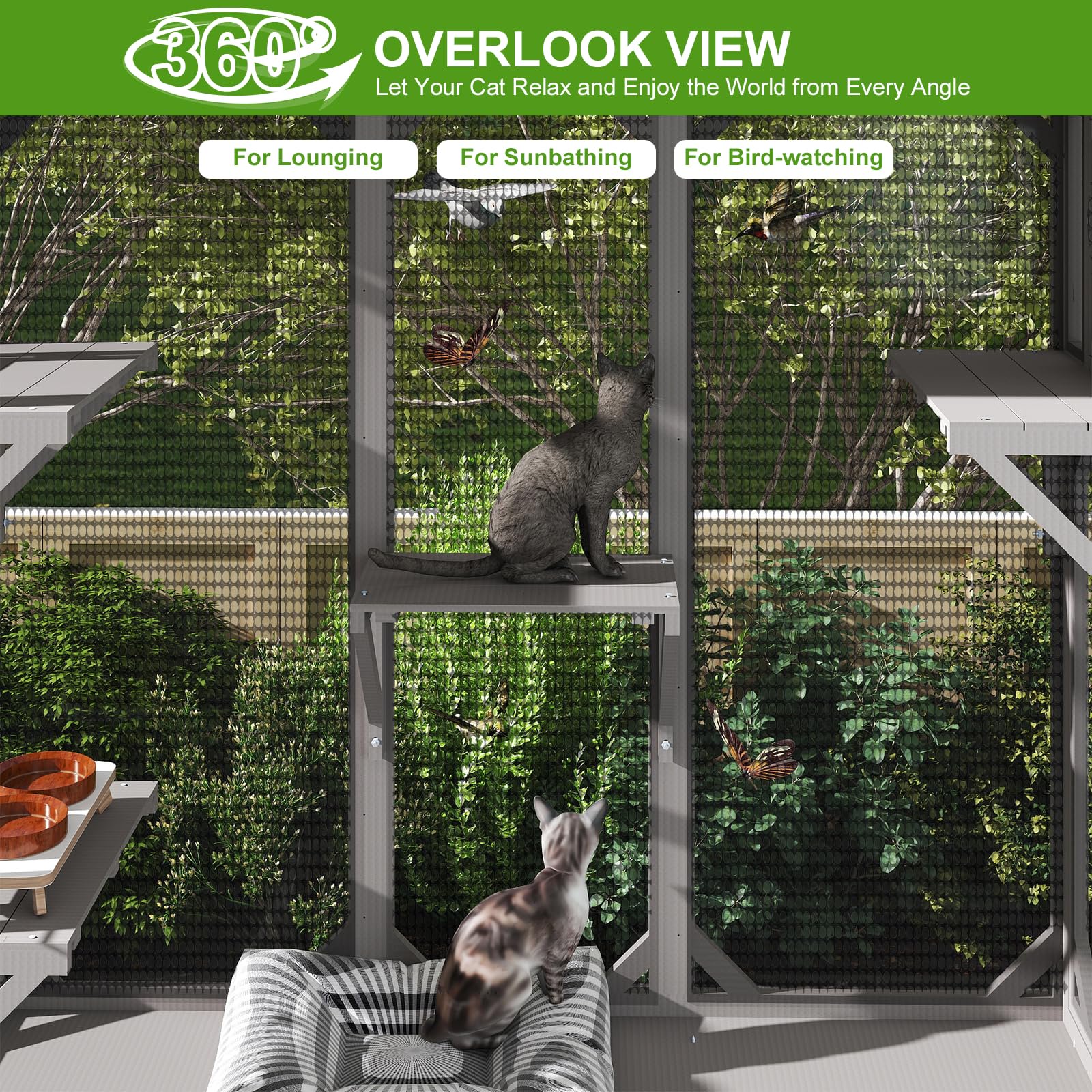 Gowoodhut PET08 Cat Window Box,Wooden Window Catio for Indoor Cats - Image 7